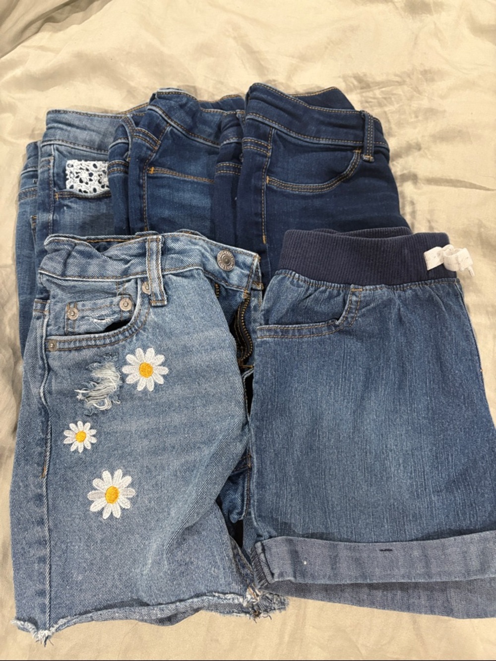 Girl’s  Size 7 Blue Denim Jean Shorts-variety of brands